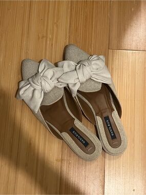 Margaux Neutral Bow Pointed Toe Mules